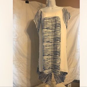 Rebecca minkoff blue and white Real Silk Printed Sheath Dress EUC